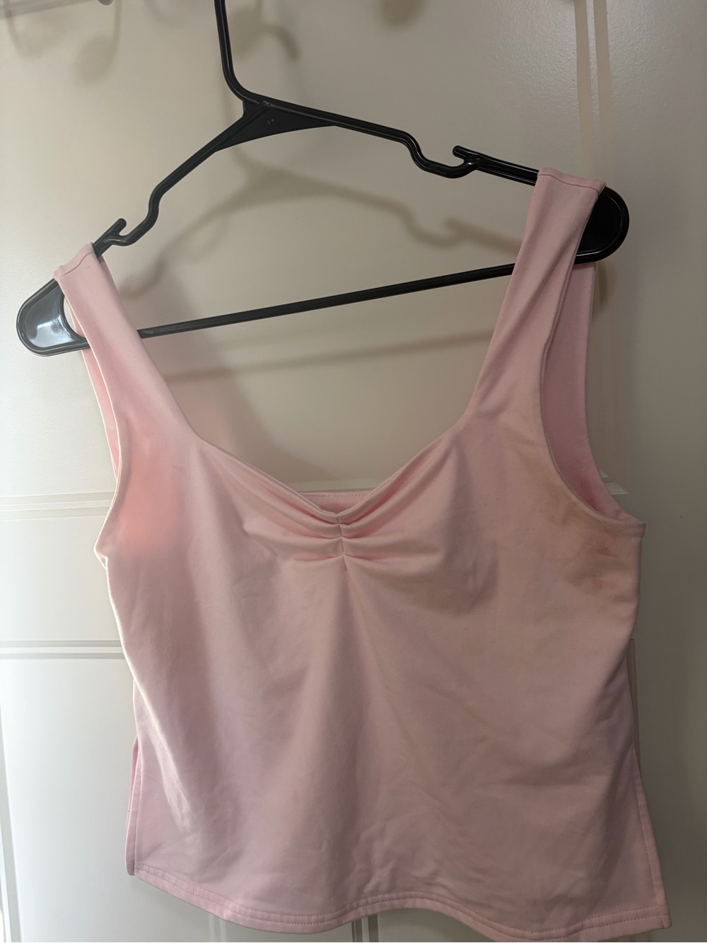 Light Pink Sleeveless Ruched Front Tank Top